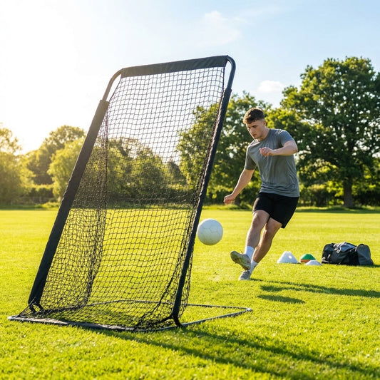 Aussie Rules Football Kicking Net with galvanised steel frame and UV resistant net