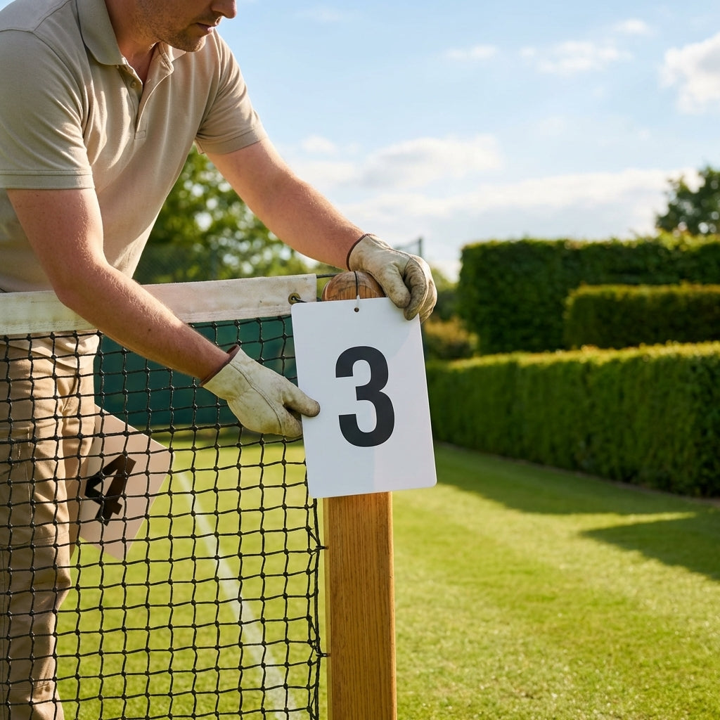 A4 PVC number plates for sports pitches and courts