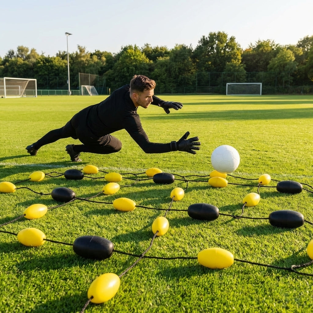 Goalkeeper ball deflector for indoor and outdoor training
