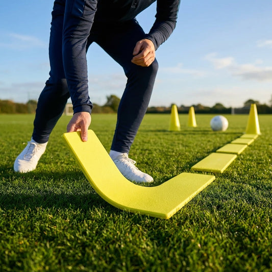 Football training marker lines made of flexible rubber in fluro yellow - product detail