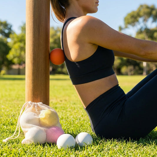 Solid rubber massage ball in various colours for muscle relief - product detail