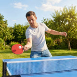 Table tennis bat with premium wood core and red rubbers - product detail