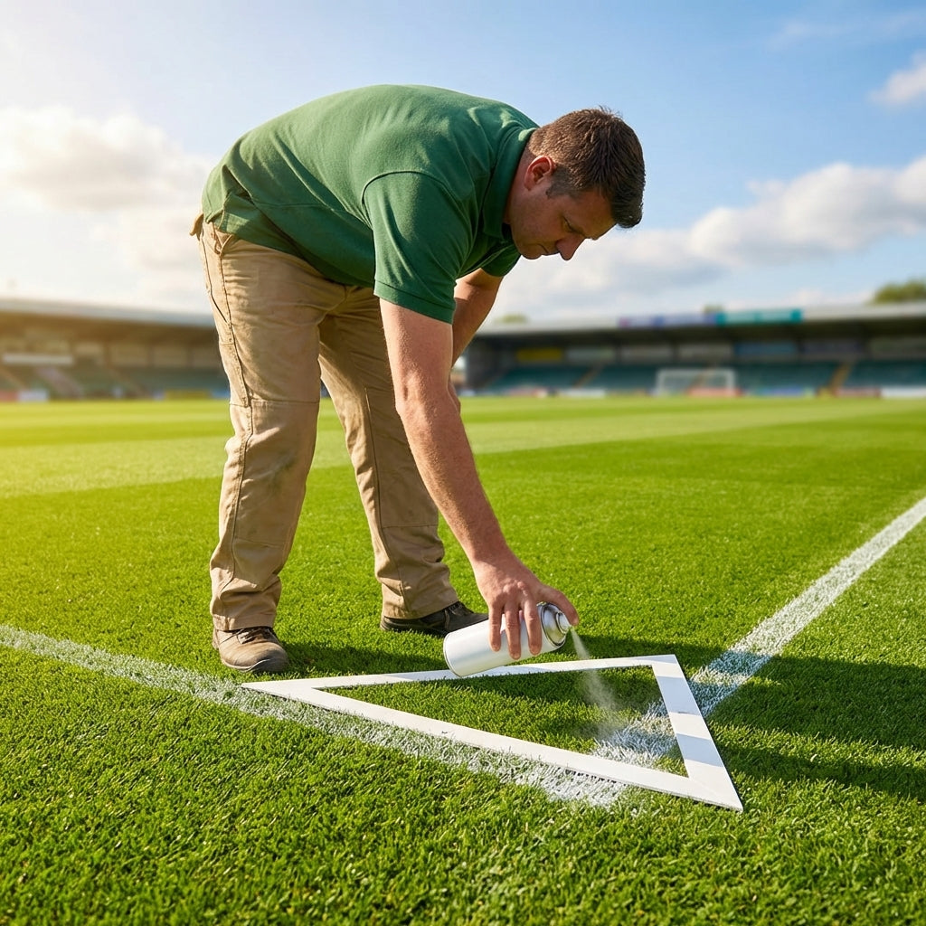 Line marking triangle for sports fields