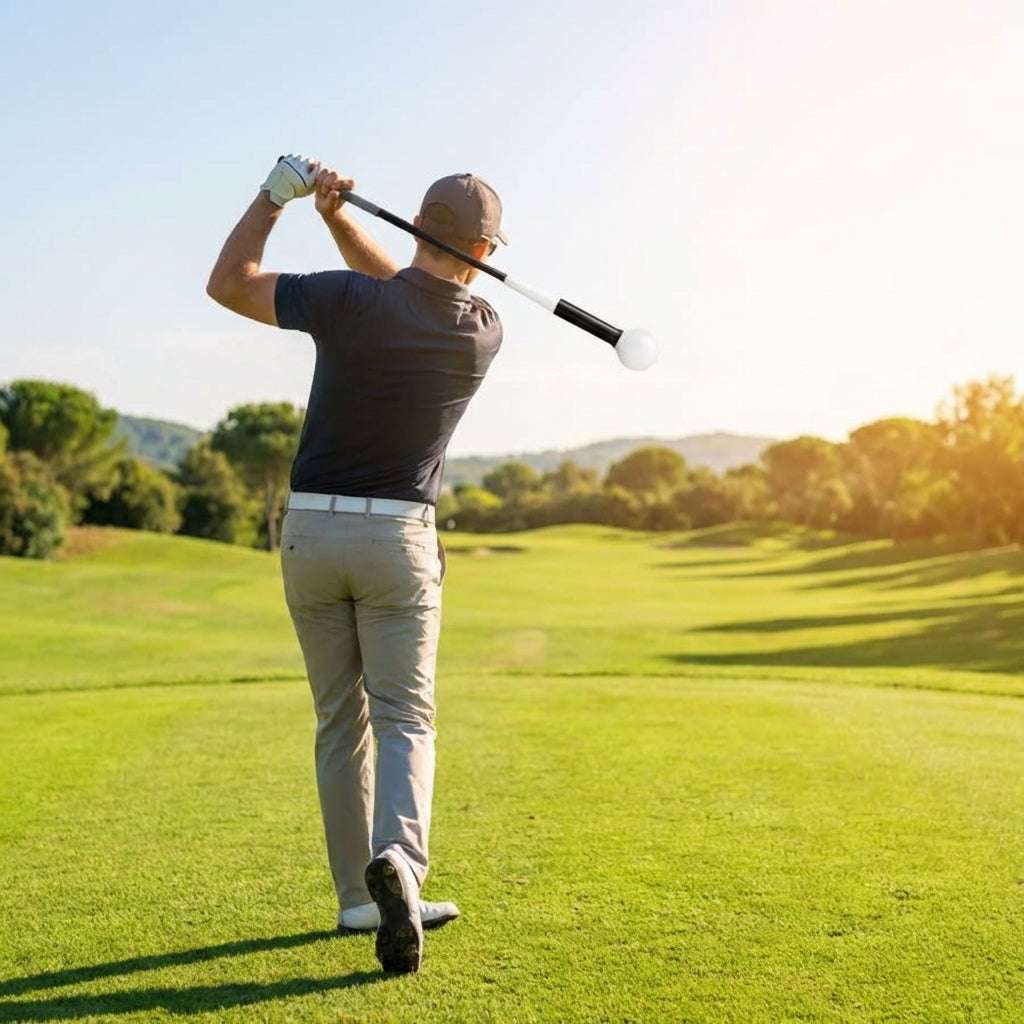 Golf Swing Trainer with Fibreglass Rod for Enhanced Practice