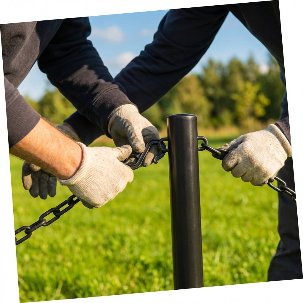 Plastic chain barrier connectors for traffic management - product detail