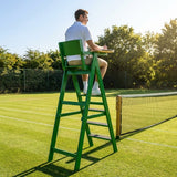 Green wooden tennis umpire chair with anti-slip steps