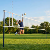 Competition volleyball net constructed from durable polyethylene for professional indoor and outdoor use
