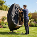 Black waterproof PVC hanging chair cover for outdoor furniture protection