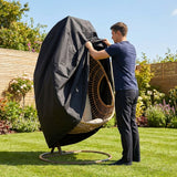 Black waterproof PVC hanging chair cover for outdoor furniture protection