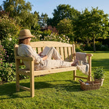Wooden garden bench with three seats, pressure-treated for outdoor use - product detail