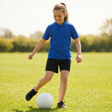 Junior girls’ sports polo shirt in polyester, available in multiple sizes and colours