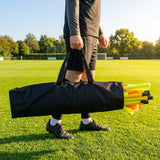Football Corner Flag Carry Bag in Black with Yellow Handles