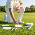 Cricket fielding discs, 6-inch white plastic discs for club matches