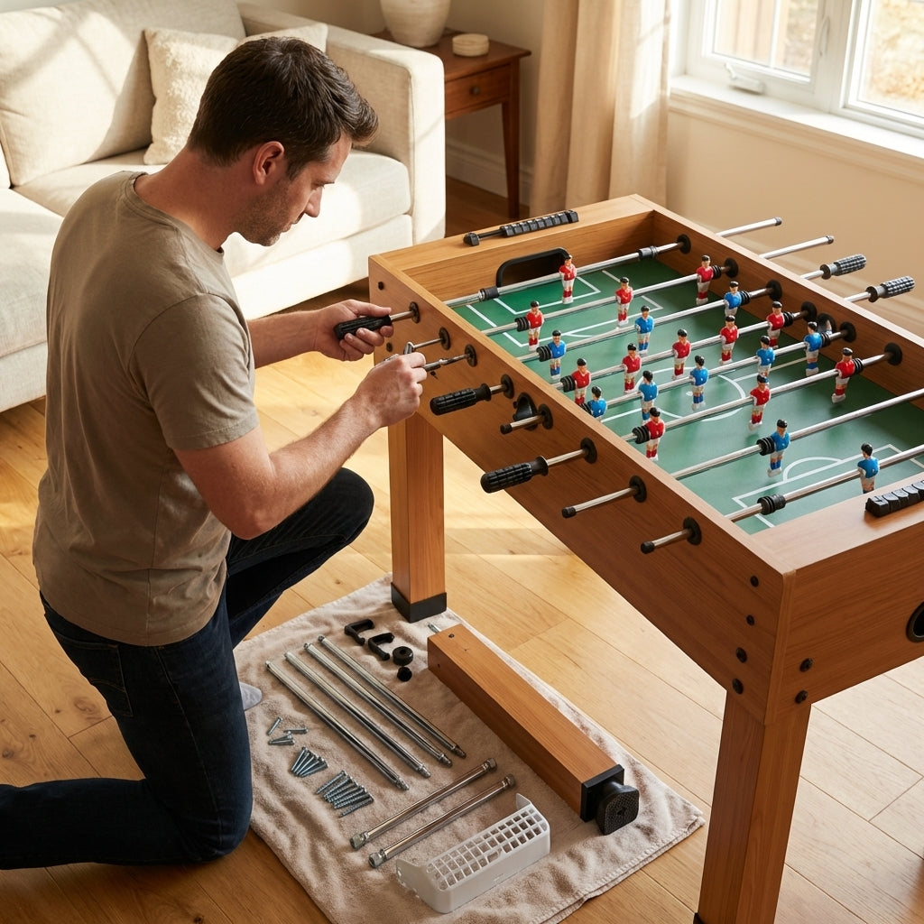 Table football spare parts, including legs and rods