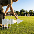 White cricket boundary marker flags made from durable plastic - product detail