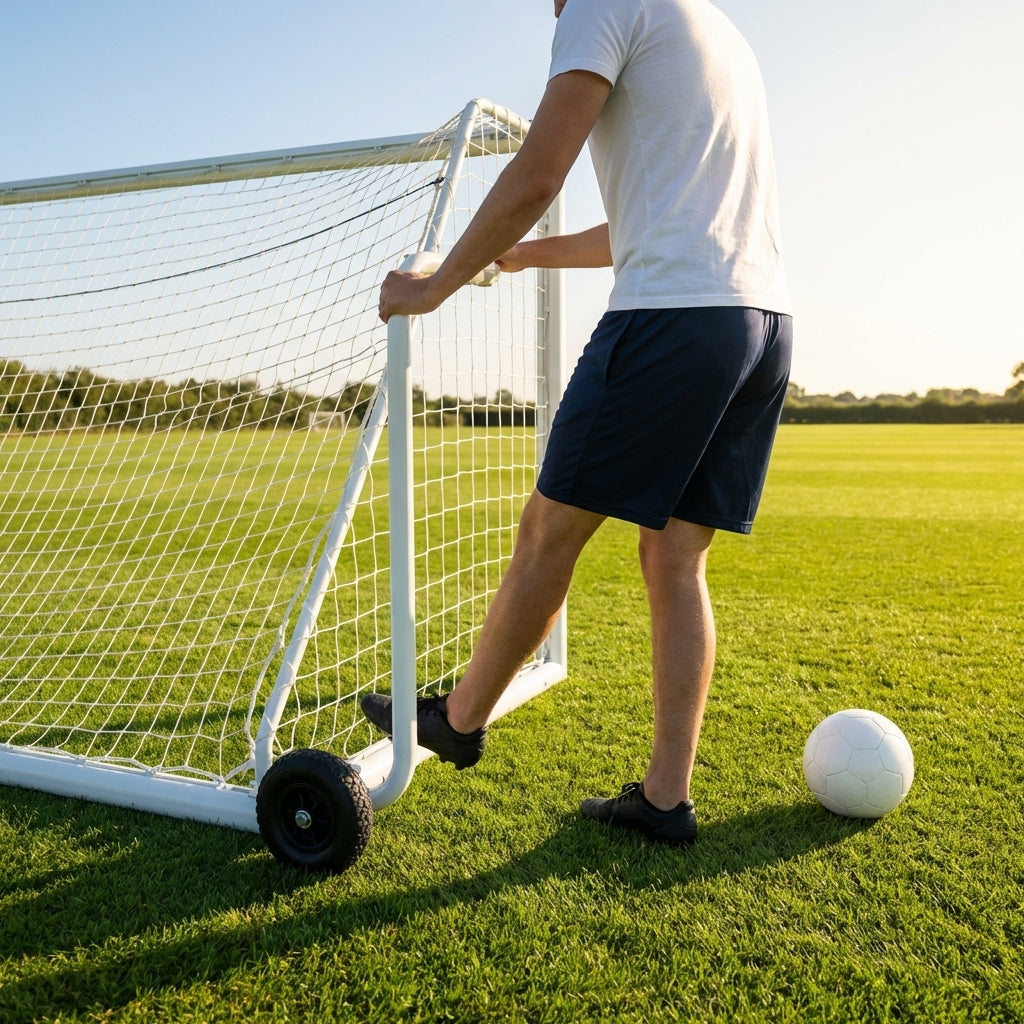 24x8ft aluminium freestanding football goal for stadium use
