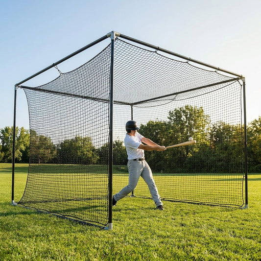 Baseball Batting Cage Net with Galvanized Steel Connectors