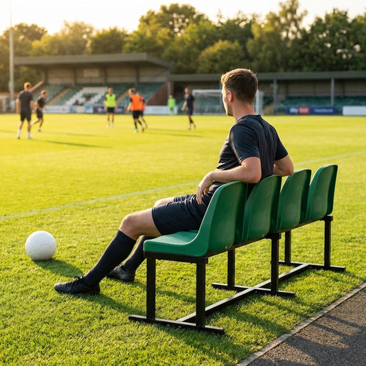 Aluminium sports bench with HDPE seats for indoor and outdoor use - product detail