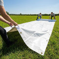 Heavy duty tarpaulin with brass eyelets and grab handles - product detail