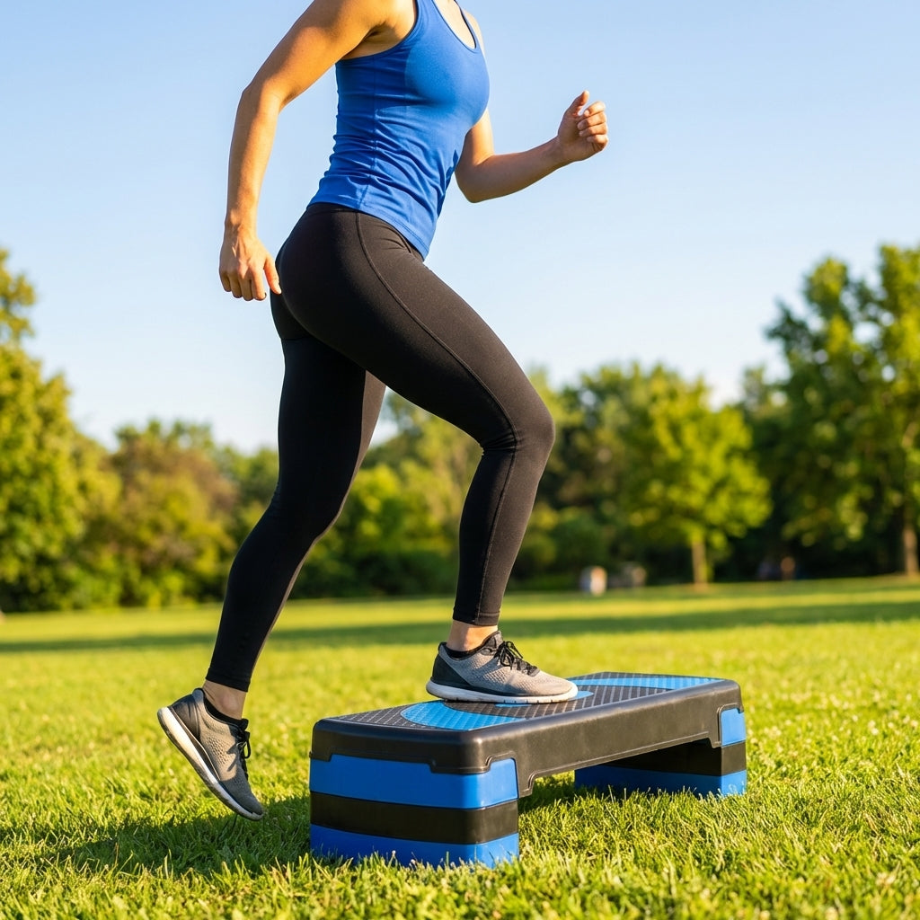 Adjustable fitness step with polypropylene construction for gym and home workouts