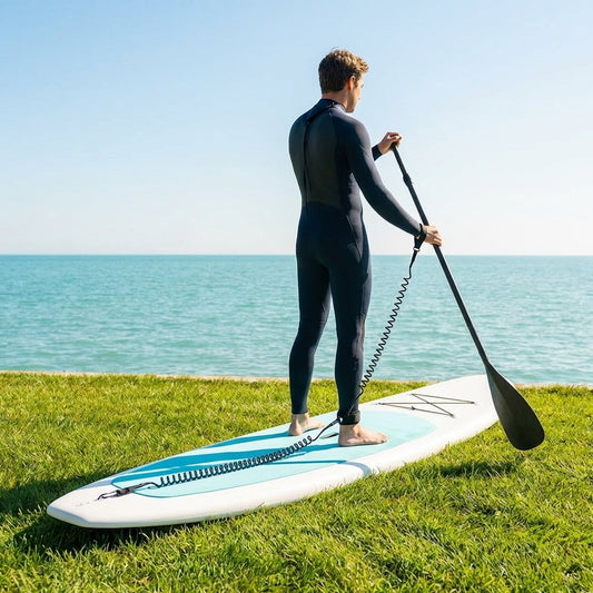 SUP Paddle Board Leash coiled TPU cord with ankle strap
