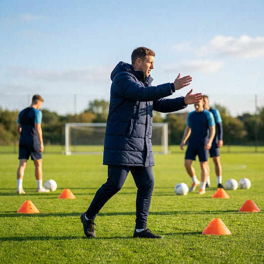 Longline padded coat in black and navy blue, water-repellent for training