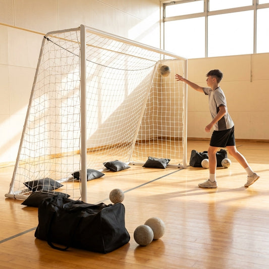 Handball training package with freestanding goals and training balls