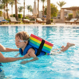 Kids' swimming back float with adjustable buoyancy