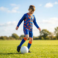 Kids' Long Sleeve Football Kit with Geometric Design