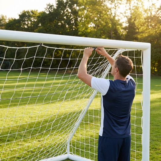 Football goal nets 6x4ft HDPE material for goalposts