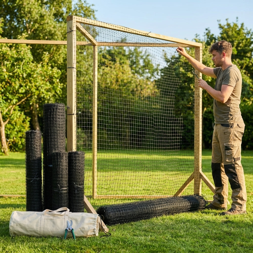 Black bird netting with 48mm mesh for pigeon and pheasant control - product detail