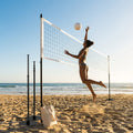 Portable volleyball set with aluminium posts for beach and regulation play