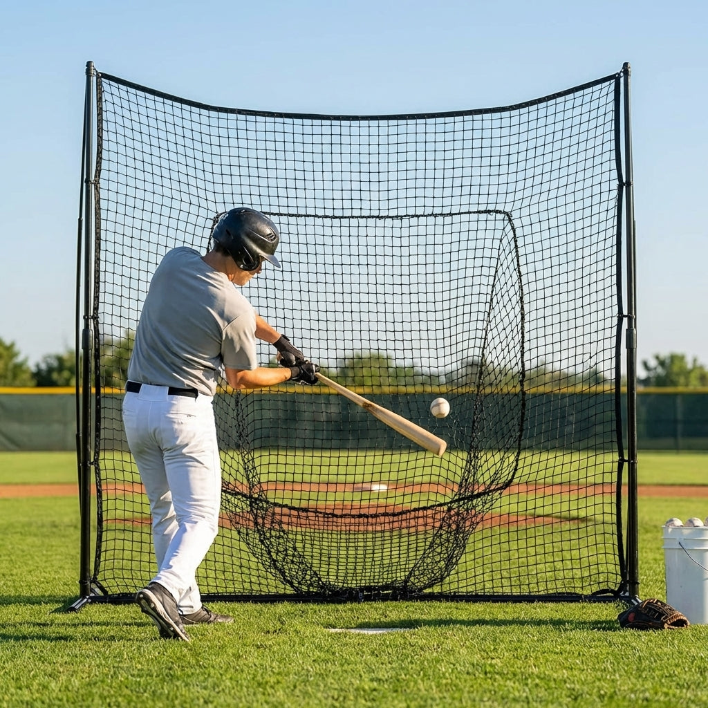 Custom baseball nets made from HDPP material in black