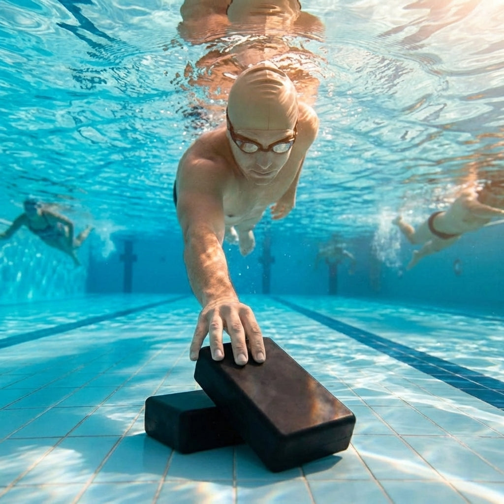 Red swimming diving bricks made from durable rubber for pool training
