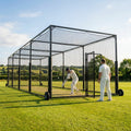 Mobile cricket cage with galvanised steel frame and netting - product detail