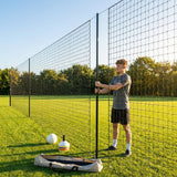 Pitch divider net system with galvanised steel posts and tensioned net - product detail