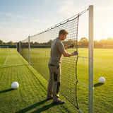 Custom pitch divider netting system with galvanised steel posts