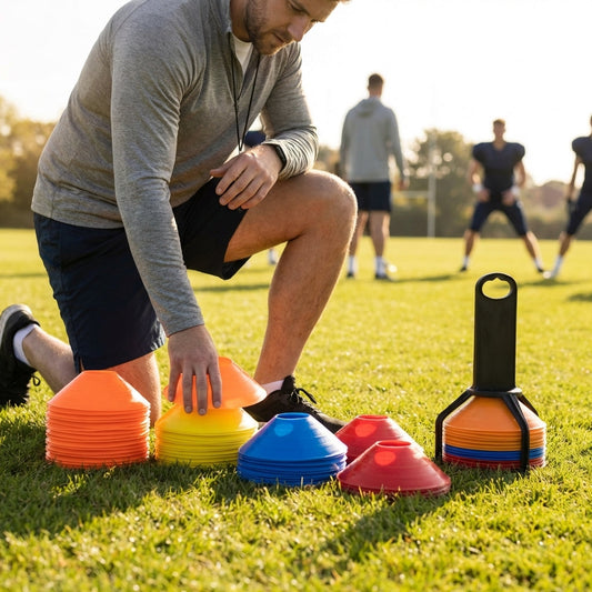 Training marker cones in vibrant colours for sports training - product detail
