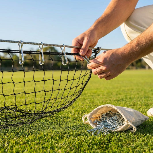 Zinc plated cricket net spring clips for indoor and outdoor use