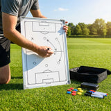 Plain whiteboard with aluminium frame and markers
