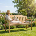 Wooden garden bench with three seats, pressure-treated for outdoor use