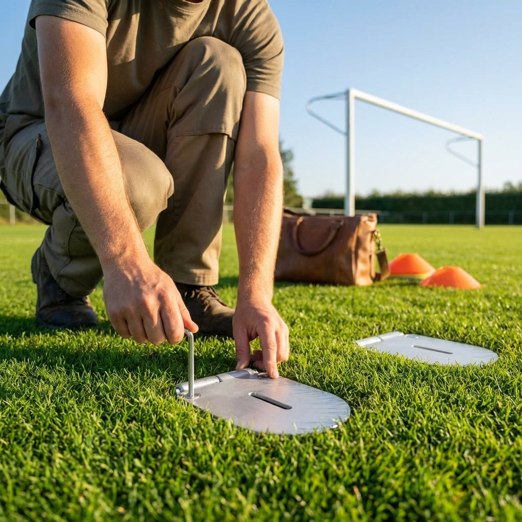Ground socket locking lids made of heavy-duty steel for outdoor use