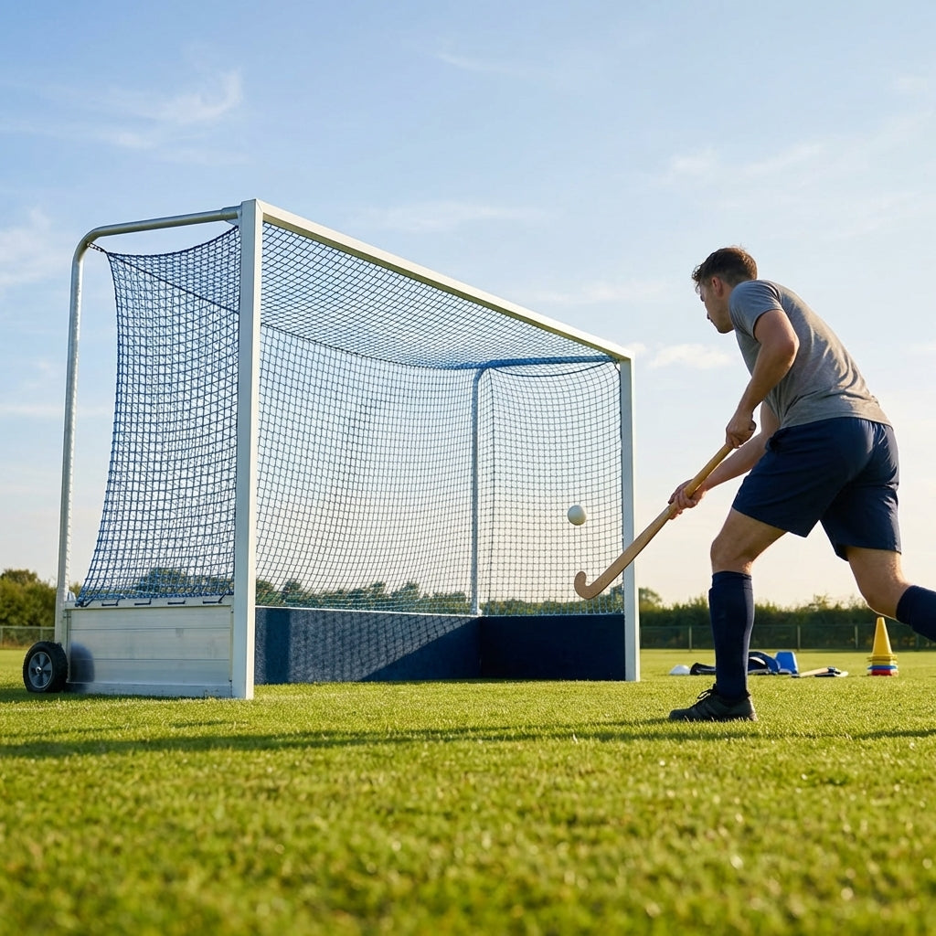 Aluminium hockey goal with reinforced frame for professional use - product detail