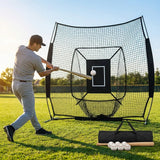 Baseball backstop net in use during outdoor practice - product detail