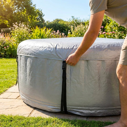 Hot Tub Thermal Cover in Grey with Polyethylene Insulation