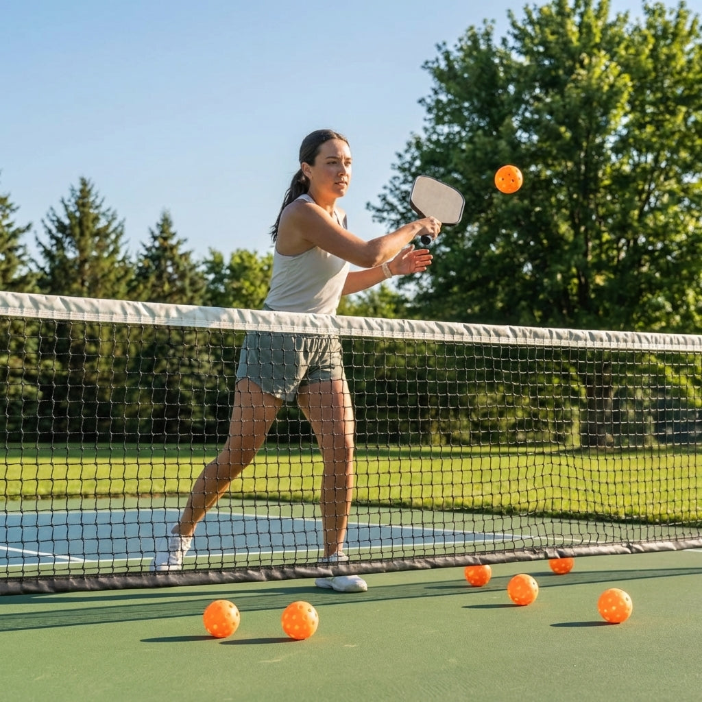 Orange indoor pickleball balls for tournaments
