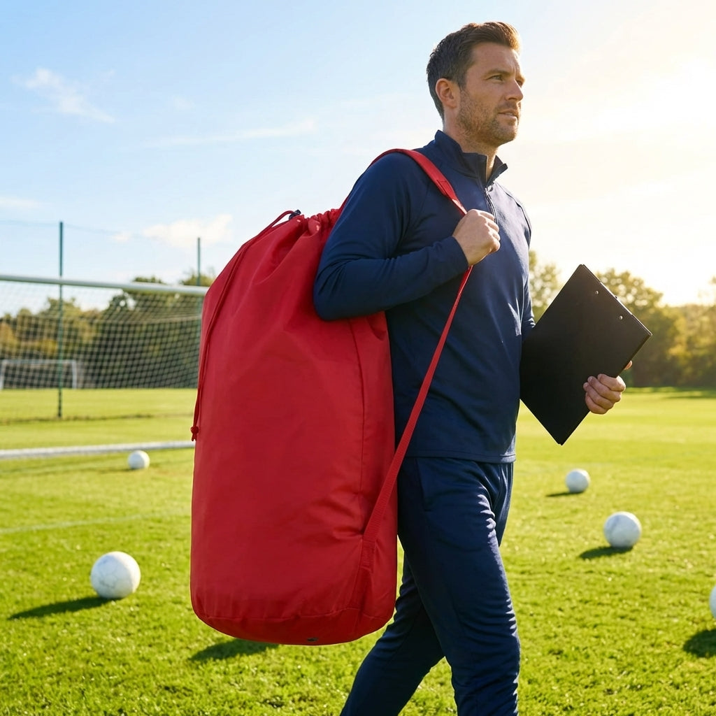 Laundry kit bag available in black, red, and blue with 130L capacity