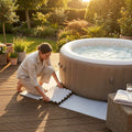 Hot tub flooring made of grey EVA foam tiles for spa use - product detail