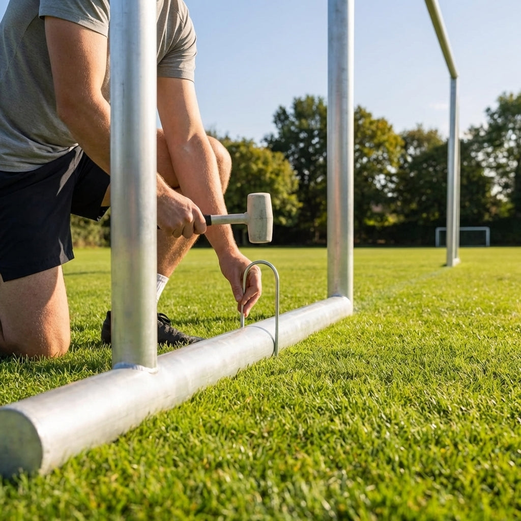 Steel U-Peg Goal Anchors 18in for Outdoor Football Pitches
