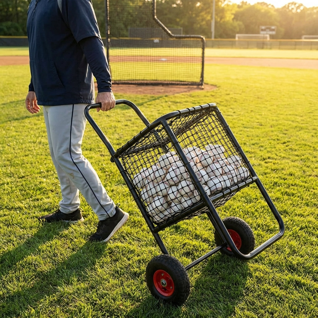 Baseball Ball Carry Cart with Steel Frame for Indoor and Outdoor Use